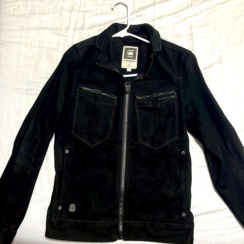 Unisex 6 pockets, black jean jacket